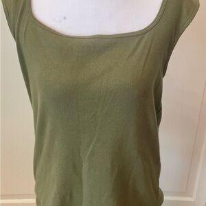 Talbots Green Fitted Sleeveless Tank Top Petite L
